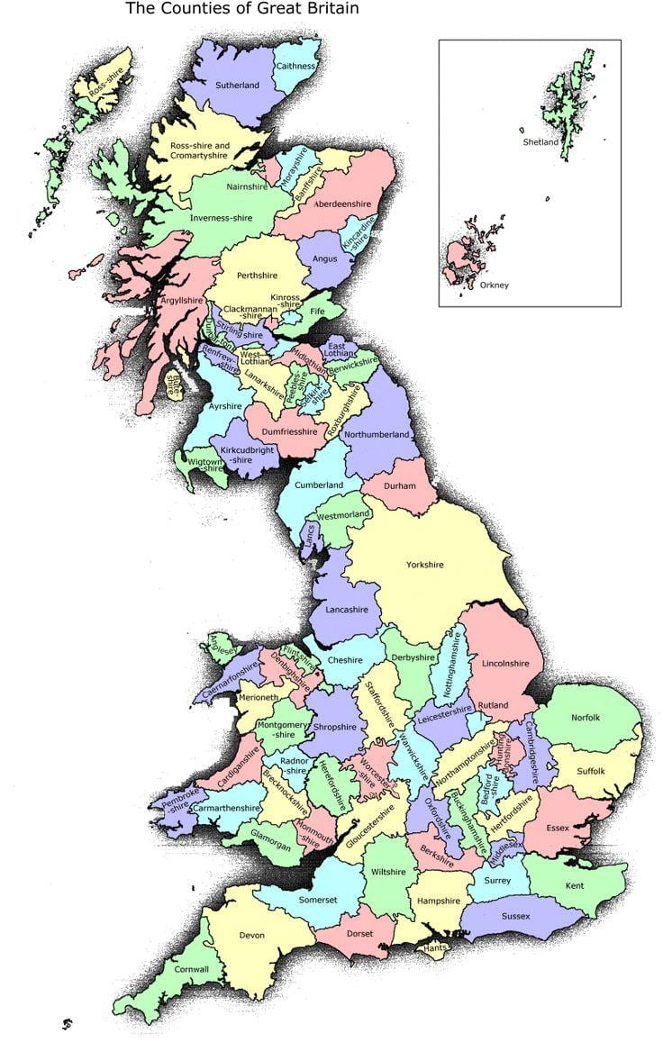 英国的英国地图