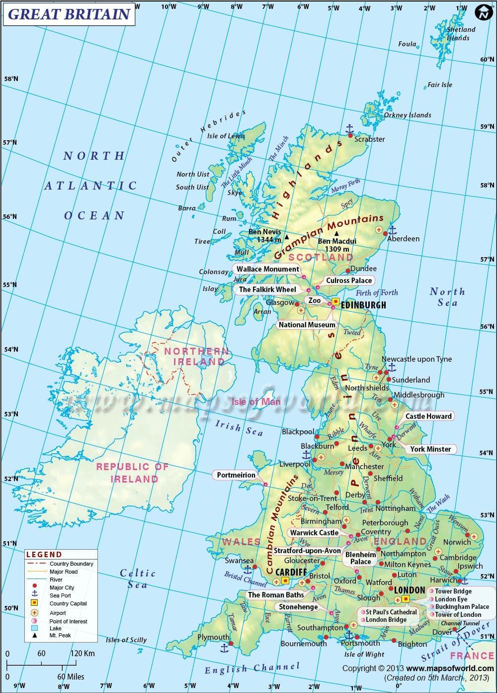 英国的运河网络地图