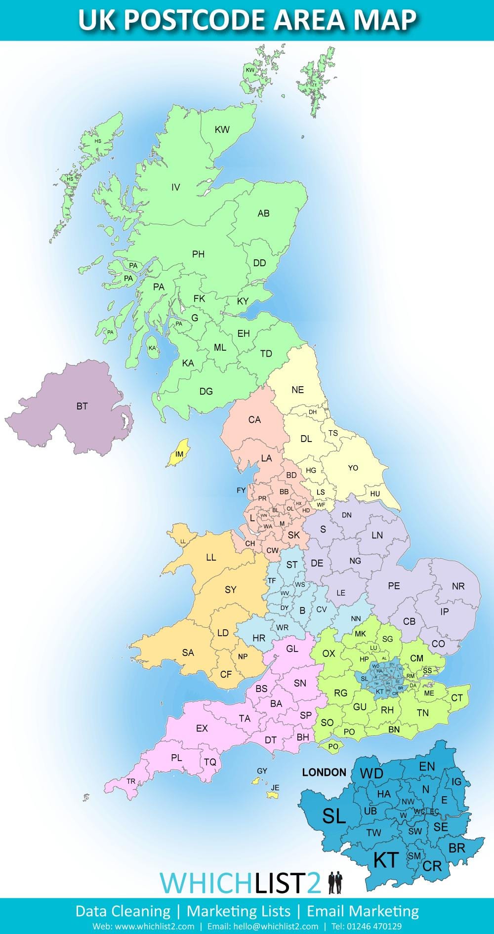 英国邮政地区地图