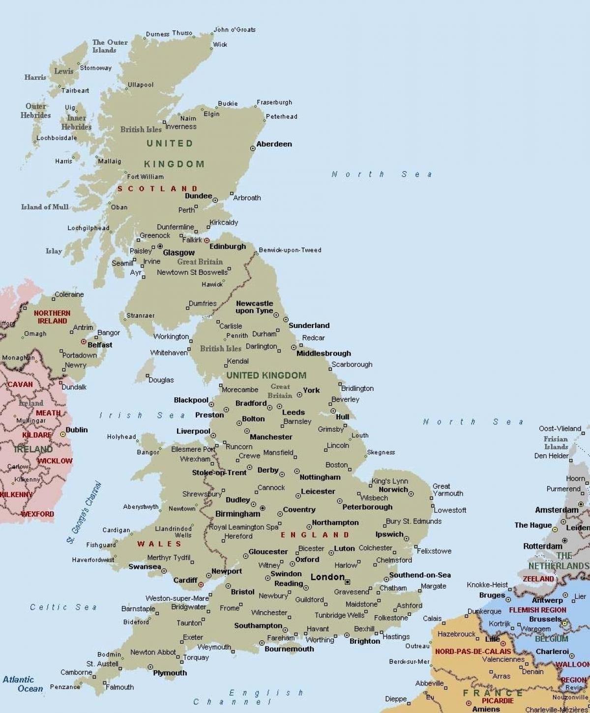 海滨城镇英国地图