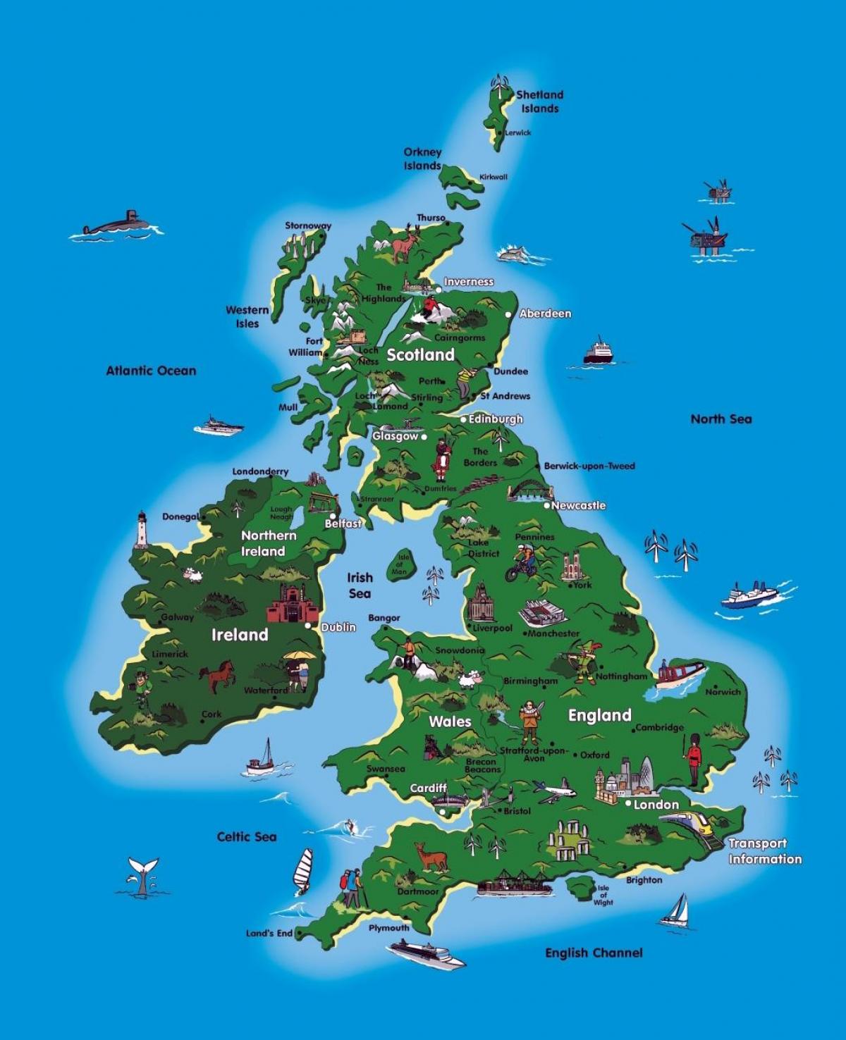 大不列颠吸引力的地图