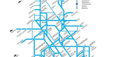 英国铁路系统的地图