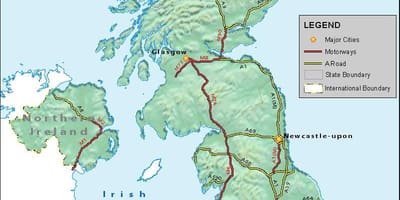 英国的道路网地图