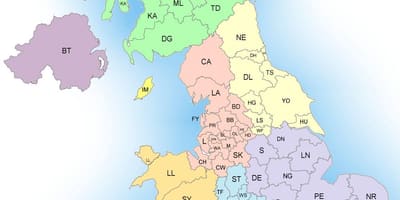 英国邮政地区地图