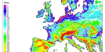 地图，英国海拔